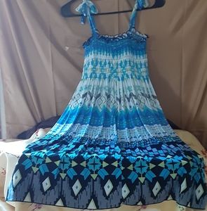 Multi colored Aztec style halter summer dress.